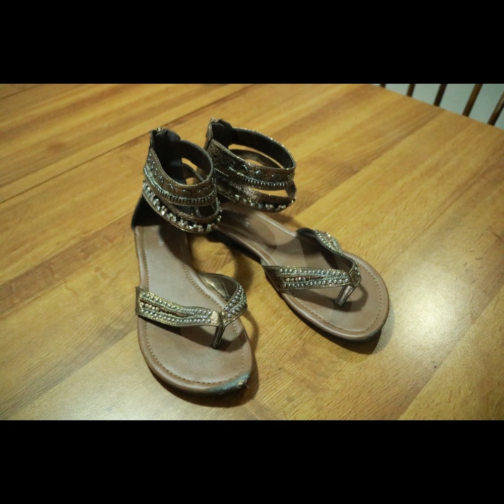 Brown Boho Ankle Strap Sandals